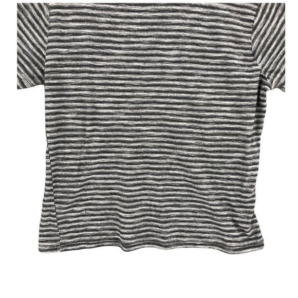 Hudson & Barrow NYC Mens T-shirt Heather Gray Stripes Medium Short Sleeve V-neck - Picture 7 of 11